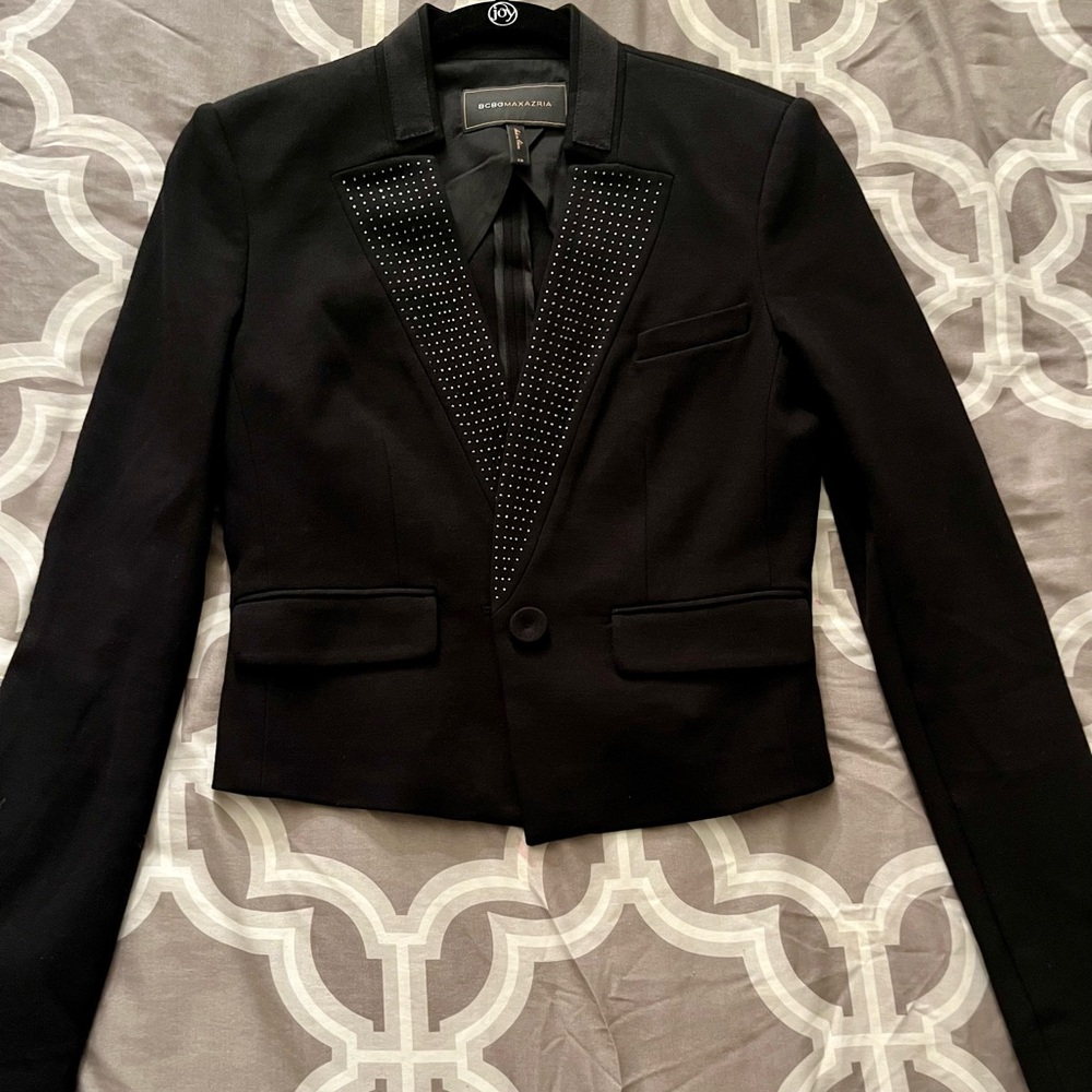 Bcbg Maxazria Crystal Embellished Blazer SZ XS